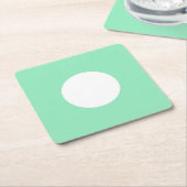 Mint Green White Dot Modern Elegant Blank Sjabloon Kartonnen Onderzetters (Schuin)