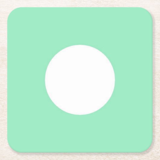 Mint Green White Dot Modern Elegant Blank Sjabloon Kartonnen Onderzetters (Voorkant)
