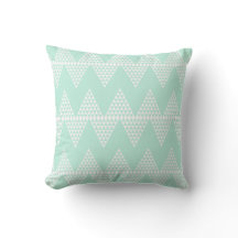 Mint Green White Geometric Chevron Pattern