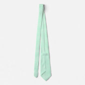 Mint Green & White Gingham Pattern Stropdas (Achterkant)