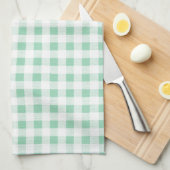 Mint Green White Gingham Pattern Theedoek (Quarter Fold)