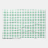 Mint Green White Gingham Pattern Theedoek (Horizontaal)