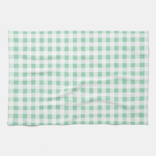 Mint Green White Gingham Pattern Theedoek