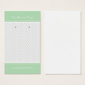 Mint Green White Grey Herringbone die kaarten afge Visitekaartjes (Voorkant /achterkant)