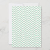 Mint Green White Herringbone Wedding Invitation Kaart (Achterkant)
