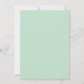 Mint Green White Herringbone Wedding Invitation Kaart (Achterkant)