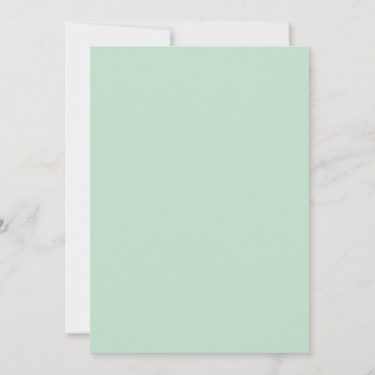 Mint Green White Herringbone Wedding Invitation Kaart (Achterkant)
