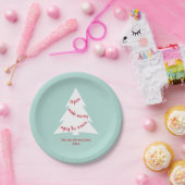 Mint Green White kerstboomnaam Holiday Party Papieren Bordje (Feest)