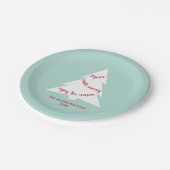Mint Green White kerstboomnaam Holiday Party Papieren Bordje (Gekanteld)