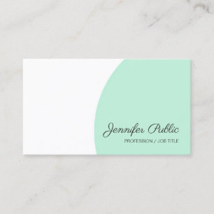Mint Green White Modern Handwriting Script Name Visitekaartje