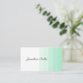 Mint Green White Modern Trendy Handwriting Script Visitekaartje (Staand voorkant)