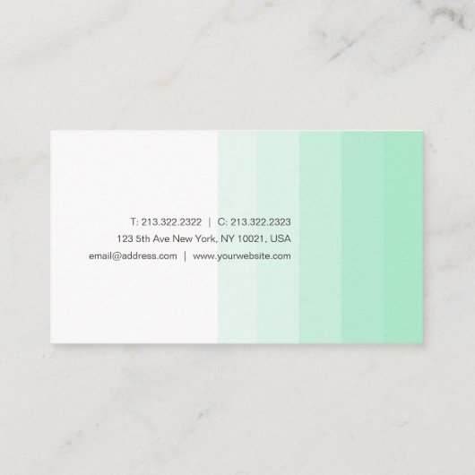 Mint Green White Modern Trendy Handwriting Script Visitekaartje (Achterkant)