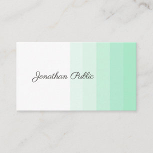 Mint Green White Modern Trendy Handwriting Script Visitekaartje