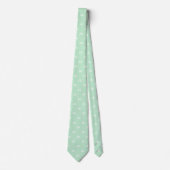 Mint Green White Monogram Initialen Stropdas (Voorkant)