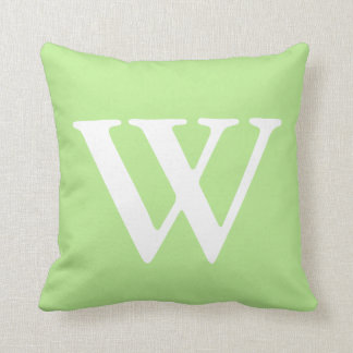 Mint Green White Monogrammed W Sierkussen