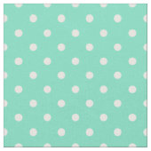 Mint Green White Polka Dot Spot Pattern Stof (Close Up)