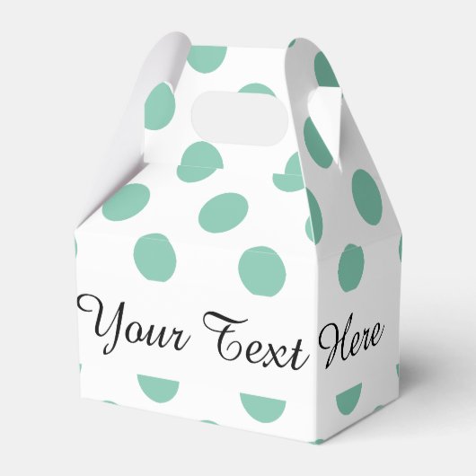 Mint Green White Polka Dots Pattern Bedankdoosjes (Voorkant Zijde)