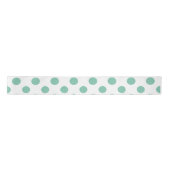 Mint Green White Polka Dots Pattern Satijnen Lint (Voorkant)