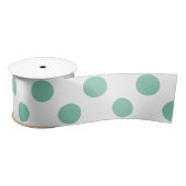 Mint Green White Polka Dots Pattern Satijnen Lint (Spoel)