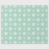Mint Green White Snowflakes kerspatroon Cadeaupapier (Vlak)