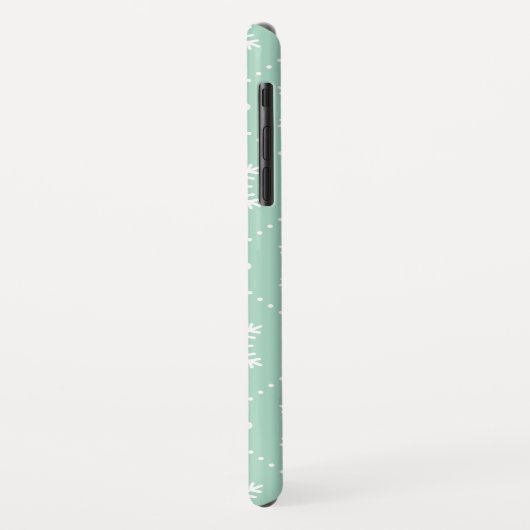 Mint Green White Snowflakes kerspatroon Case-Mate iPhone Case (Achterkant/links)