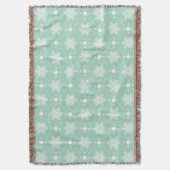 Mint Green White Snowflakes kerspatroon Deken (Voorkant Verticaal)
