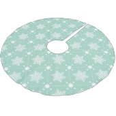 Mint Green White Snowflakes kerspatroon Kerstboom Rok (Gekanteld)