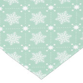 Mint Green White Snowflakes kerspatroon Korte Tafelloper (Hoek)