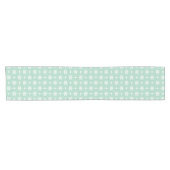 Mint Green White Snowflakes kerspatroon Korte Tafelloper (Horizontaal)