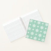 Mint Green White Snowflakes kerspatroon Notitieboek (Binnen)