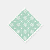 Mint Green White Snowflakes kerspatroon Servetten (Hoek)
