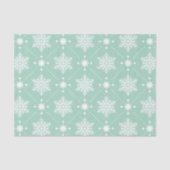Mint Green White Snowflakes kerspatroon Tissuepapier (Voorkant)