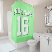 Mint Green White Sports Jersey Team Jersey Douchegordijn (In situ)