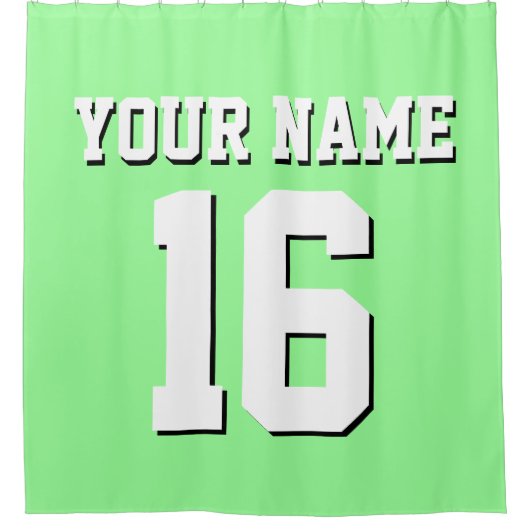 Mint Green White Sports Jersey Team Jersey Douchegordijn (Voorkant)
