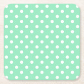 Mint Green White Stippen Elegant Trendy Kartonnen Onderzetters (Voorkant)