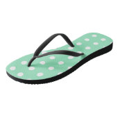 Mint Green White Stippen Modern Trendy Sjabloon Teenslippers (Schuin)