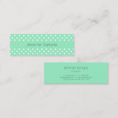 Mint Green White Stippen Moderne Elegant Sjabloon Mini Visitekaartje (Voorkant / Achterkant)