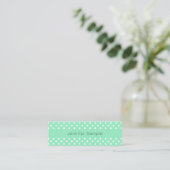 Mint Green White Stippen Moderne Elegant Sjabloon Mini Visitekaartje (Staand voorkant)