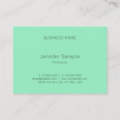 Mint Green White Stippen Sjabloon Moderne elegant Visitekaartje (Achterkant)