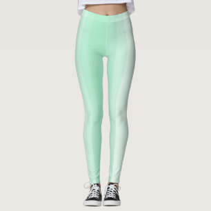 Mint Green White Striped Trendy Modern Sjabloon Leggings