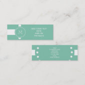 Mint Green White Stripes Pattern, Uw Monogram Mini Visitekaartje (Voorkant / Achterkant)