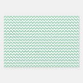 Mint Green & White Stripes Polka Dot Chevron Inpakpapier Vel (Voorkant 3)