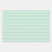 Mint Green & White Stripes Polka Dot Chevron Inpakpapier Vel (Voorkant)