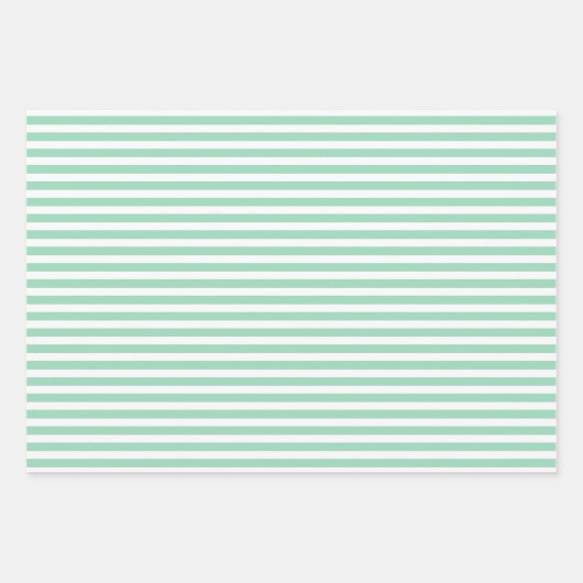 Mint Green & White Stripes Polka Dot Chevron Inpakpapier Vel (Voorkant)