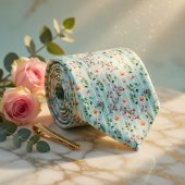 Mint Green Wildflower Stropdas