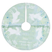 Mint Green Woodland Forest Moose Christmas Kerstboom Rok (Voorkant)