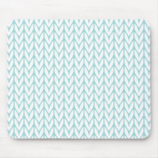 Mint Green Yarn Chevrons Knit Style Muismat (Voorkant)