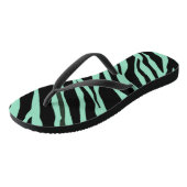Mint Green Zebra Striped Teenslippers (Schuin)