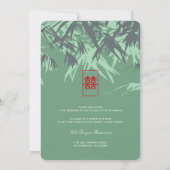 Mint Green Zen Bamboo laat Chinees Chinees bruilof Kaart (Achterkant)
