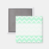 Mint Green Zigzag Chevron Stripes. Magneet (Voorkant / Achterkant)